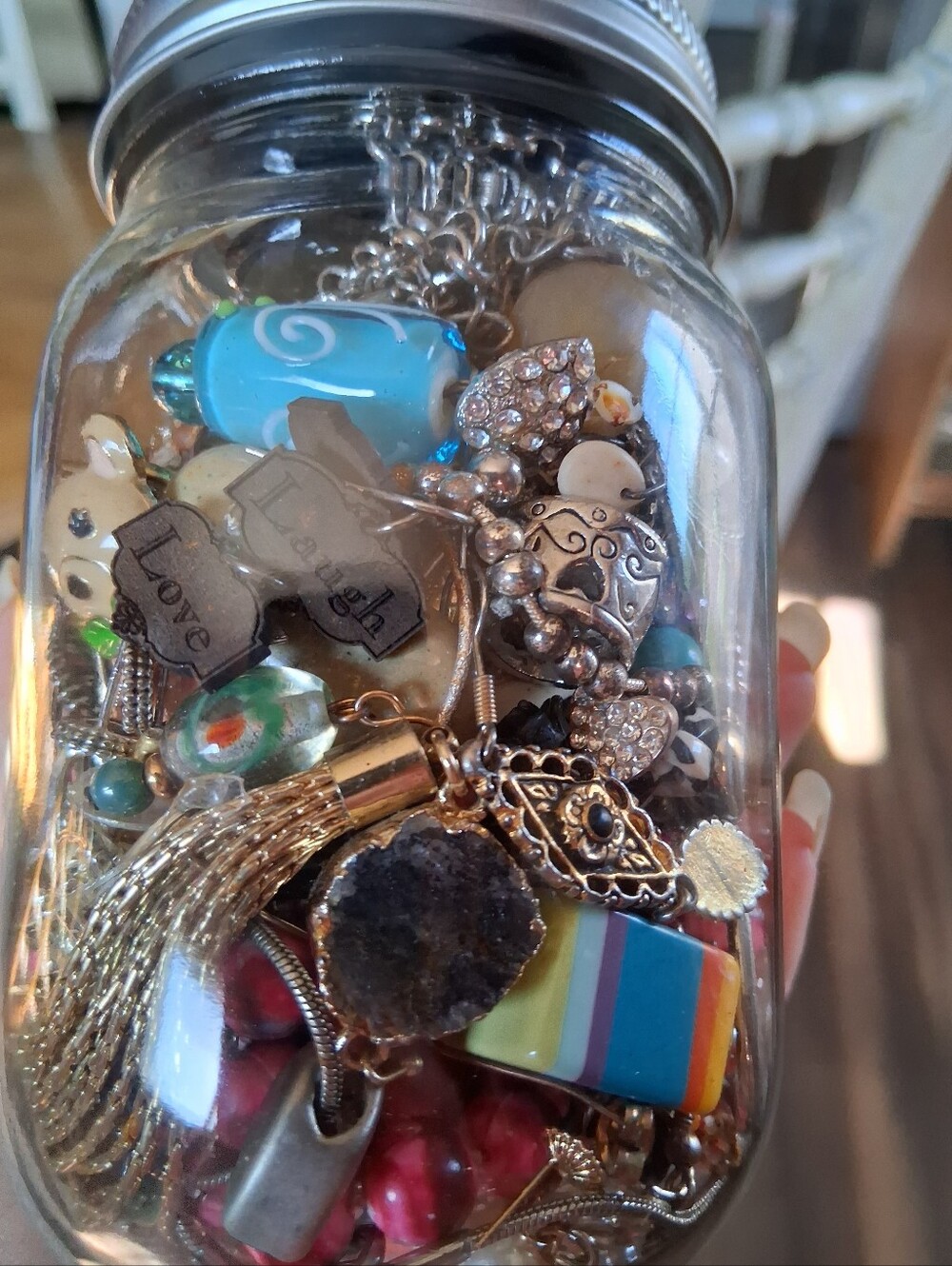 Mystrey Jewelry Jar  Bundle For Crafts DIY Tiny Odd Lot Small Earrings Vintage